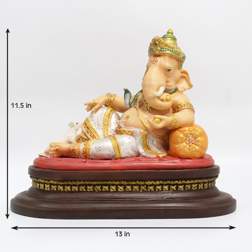 Fiber Sitting Ganesha Statue Showpiece For Home