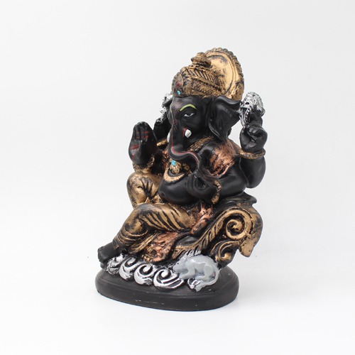 Black and Golden Ganesh Statue For Home & Office Decor