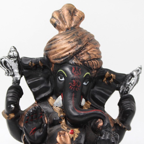 Pagdi Black Ganesh Statue For Home Decor, Ideal Gift For Friends