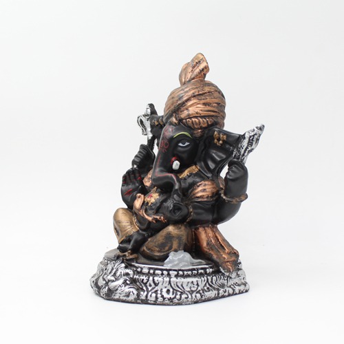 Pagdi Black Ganesh Statue For Home Decor, Ideal Gift For Friends