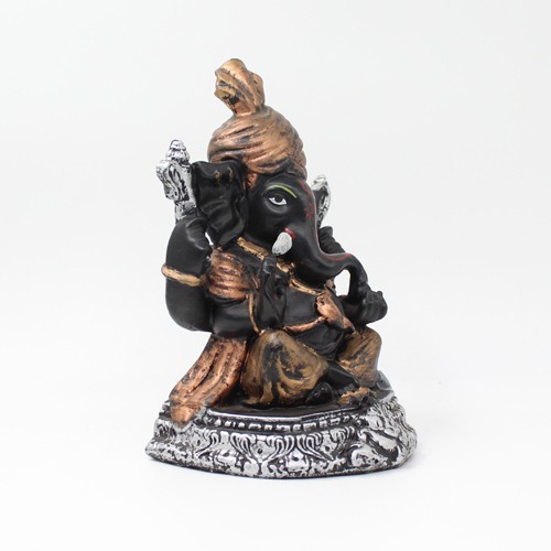 Pagdi Black Ganesh Statue For Home Decor, Ideal Gift For Friends