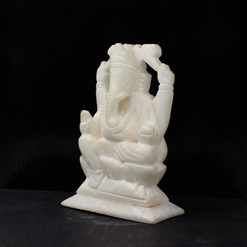 Small White Marble Ganesha Statue For Home Decor