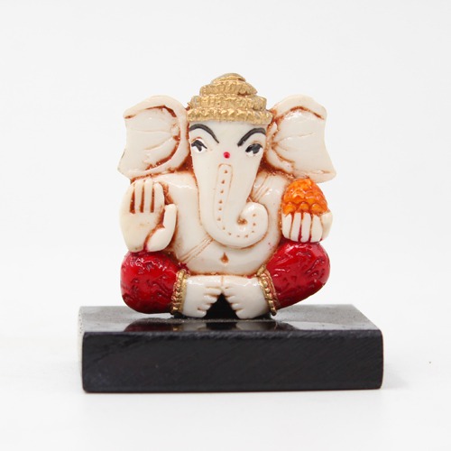 Small Ganesha With Base | yellow dhoti |fibre material