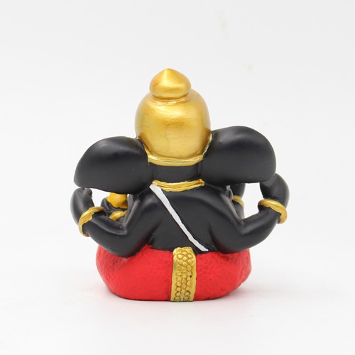 Fiber Black Gold Ganesha For  Car Dashboard