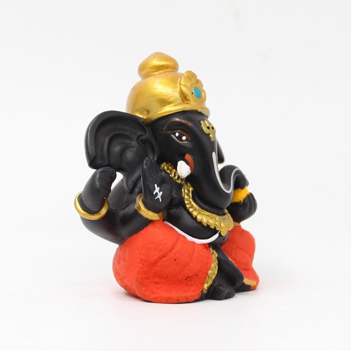 Fiber Black Gold Ganesha For  Car Dashboard