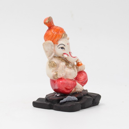 Small Pagdi Ganesha Statue For Car Dashboard, Desktop