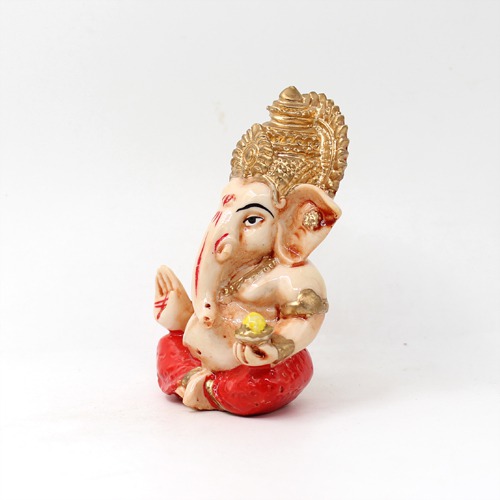 Fiber Red Dothi Ganesh Idol For  Car Dashboard