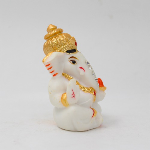 Fiber Diamond Studs Ganesha Idol For Car Dashboard