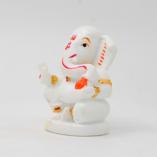 Orange Modak Ganesha Idol For Car Dashboard, Ideal Gift For Friends, Family