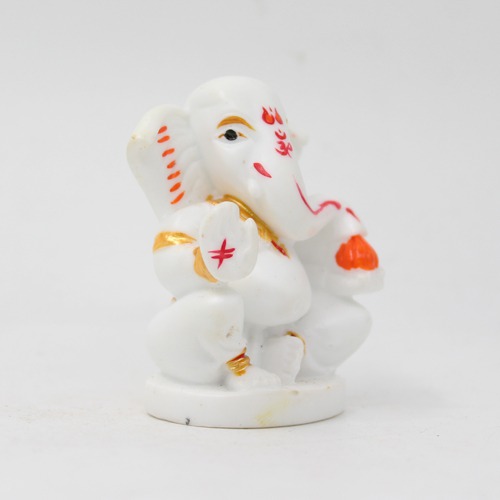 Orange Modak Ganesha Idol For Car Dashboard, Ideal Gift For Friends, Family