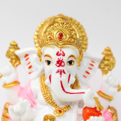 Car Dashboard Lord Ganesha Pink Shal Statue Ideal Gift For Friends, Family