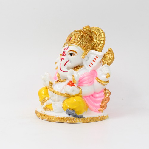 Car Dashboard Lord Ganesha Pink Shal Statue Ideal Gift For Friends, Family