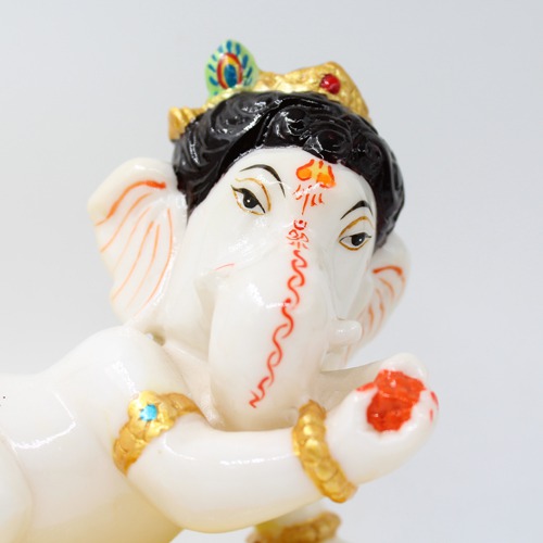 Yellow Base Krishna Ganpati Idol For Home& Office Decor