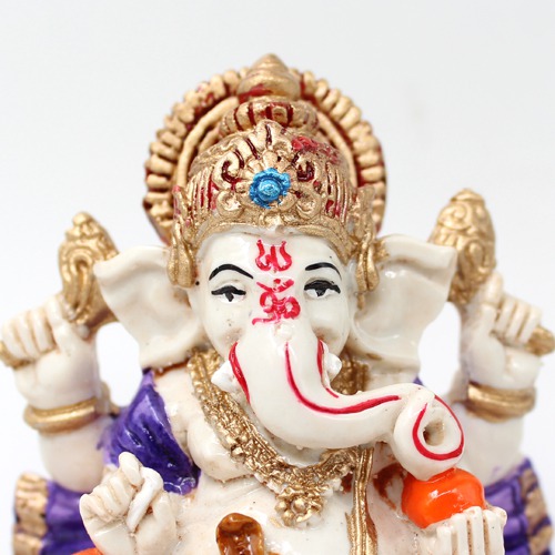 Sitting  Lord  Ganesha with Nag Statue For Car Dashboard