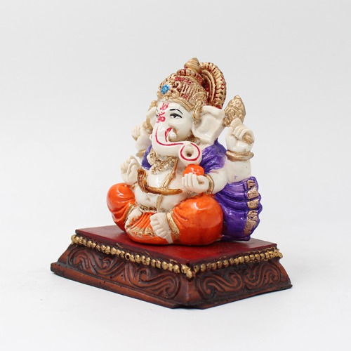 Sitting  Lord  Ganesha with Nag Statue For Car Dashboard