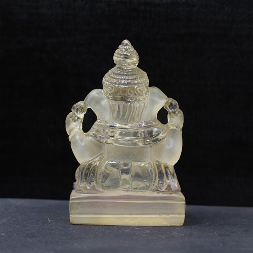 White  Dagdu Lord Ganesha Idol For Home Decor & Car Dashboard