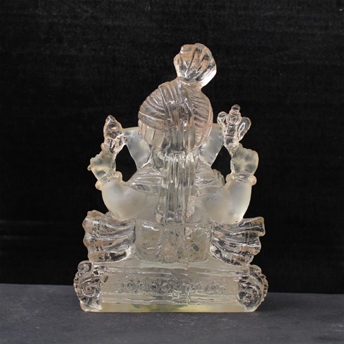 White Maharaj  Lord Ganesh Idol For Car Dashboard & Home Decor