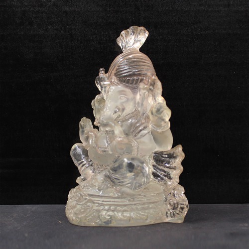 White Maharaj  Lord Ganesh Idol For Car Dashboard & Home Decor