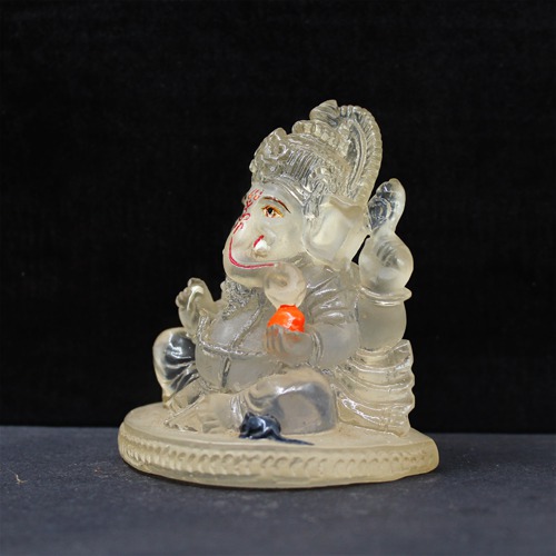 White Lord  Ganesh with Mouse Statue For Home Decor