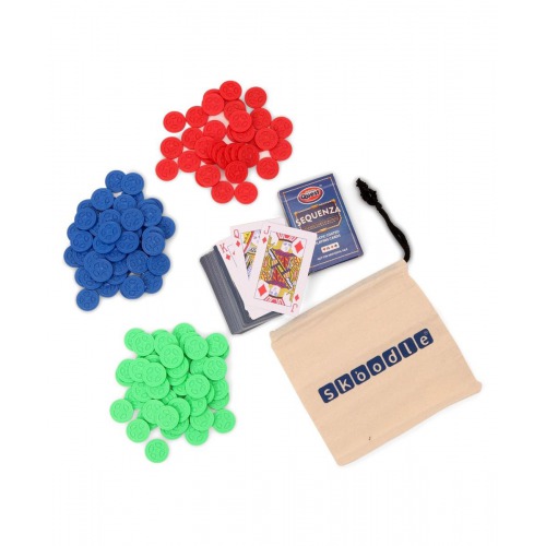 Sequenza – Classic Card Strategy Game, Includes Large Game Board, Sequenza Cards and Premium Marker Chips with Carry Pouch