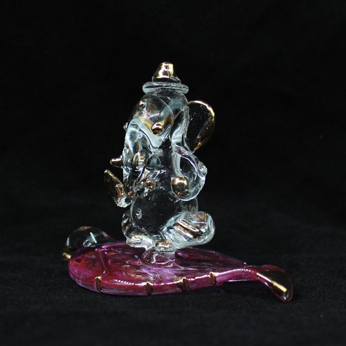 Patta Glass Ganesh Idol For Car Dashboard