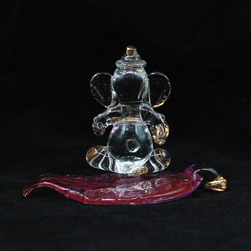 Patta Glass Ganesh Idol For Car Dashboard