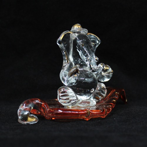 Glass Patta Ganesha Decorative Showpiece For Home Decor