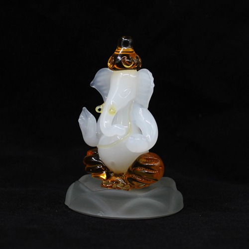 Decorative Glass Ganesh Car Dashboard Idol For Home Decor