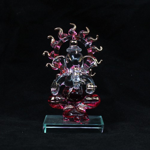 Decorative Glass Ganesha Statue For Car Dashboard