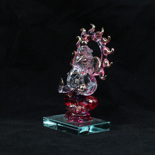 Decorative Glass Ganesha Statue For Car Dashboard