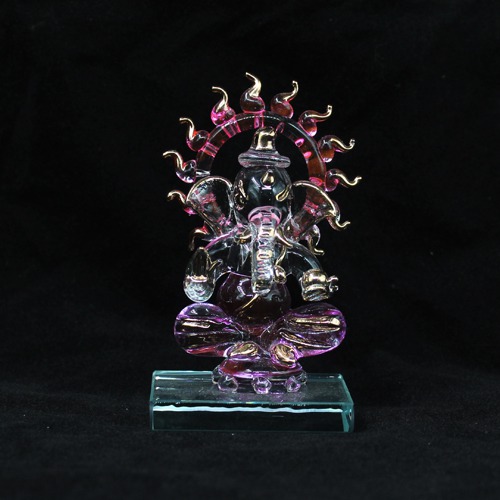 Decorative Glass Ganesha Statue For Car Dashboard