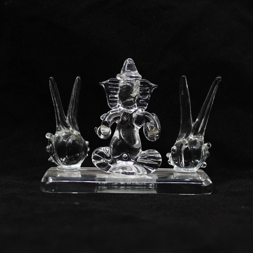 Glass Ganesha Idol For Home & Office Decor