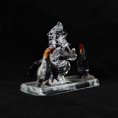 Glass Ganesh with Penguin Idol For Home & Office Decor