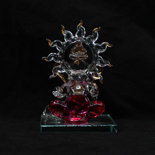 Surya Umbrella Ganesha Glass Idol  For Office and Home Decor
