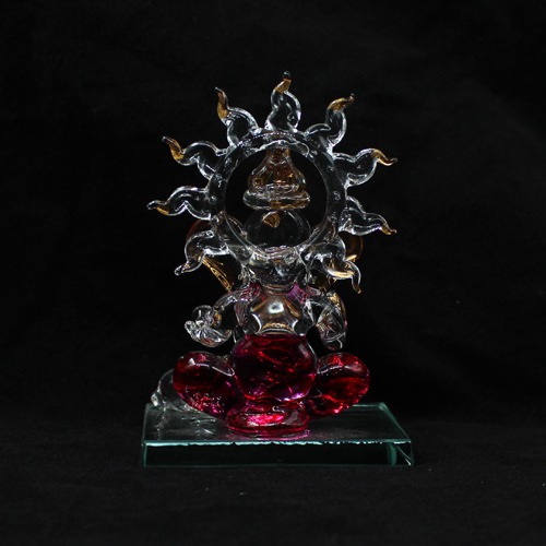 Surya Umbrella Ganesha Glass Idol  For Office and Home Decor