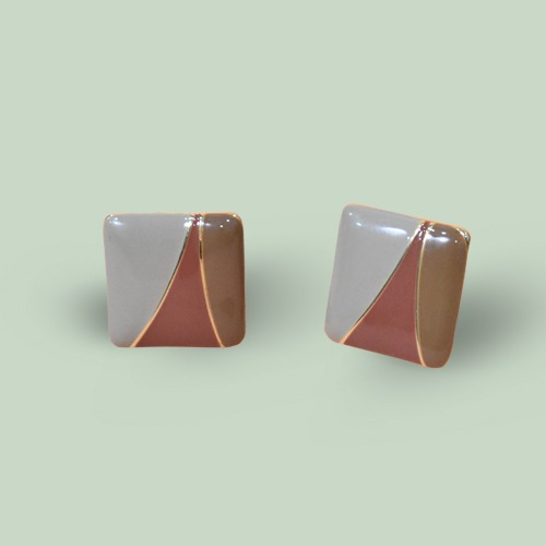 Two Tone Square Shape Earrings | Earrings | Women's Earrings