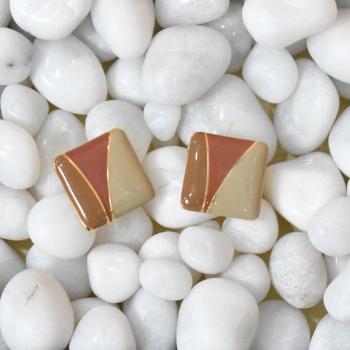 Two Tone Square Shape Earrings | Earrings | Women's Earrings