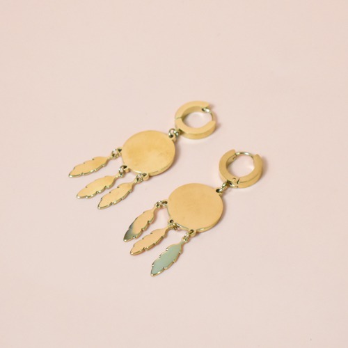 Evil Eye With Leaf dangle Earrings | Evil Eye Earring