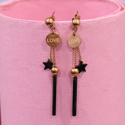 Pretty Black And Gold Earrings | Earrings | Party Wear Earrings