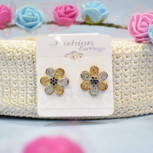 Dual Tone Flower Design Earrings | Earrings | Women Earrings