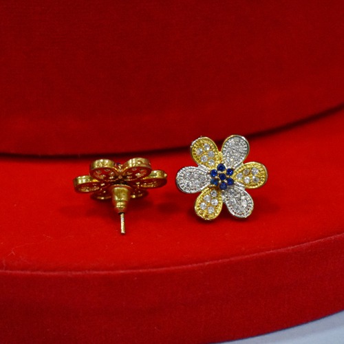 Dual Tone Flower Design Earrings | Earrings | Women Earrings