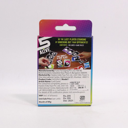 Gaming 5 Alive Card Game, Fast-Paced Kids Game, Easy to Learn, Fun Family Game for Ages 8 and Up