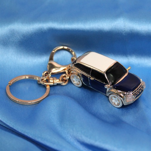 Blue Colour Zinc Alloy Car Keychain | Premium Stainless Steel Keychain With Crystal For Gifting With Key Ring Anti-Rust | For Car Bike Home Keys for Men and Women