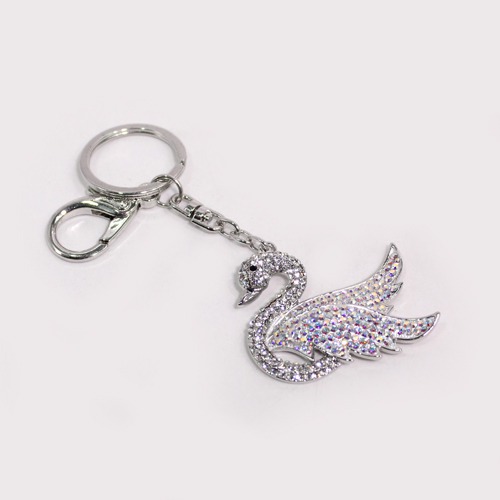 Diamond Studded Swan Metal Keychain | Premium Stainless Steel Keychain For Gifting With Key Ring Anti-Rust | For Car Bike Home Keys for Men and Women