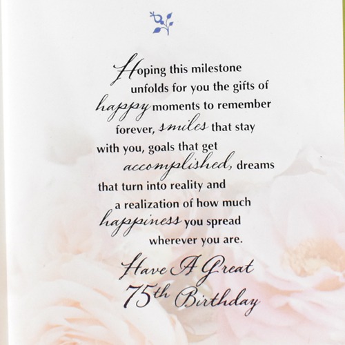 Best Wishes on Your 75th Birthday | Greeting Card