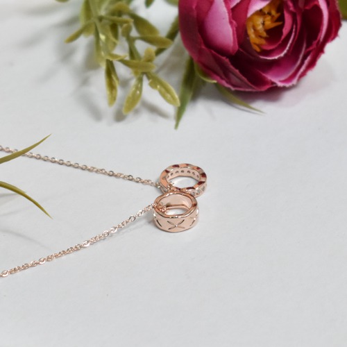 Couple Ring Pendant Chain Necklace | Pendant Chain Necklace | Necklace Set For Girls And Women's