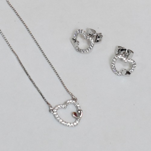 Heart Chain Pendant Necklace | Heart Necklace Set | Necklace Set