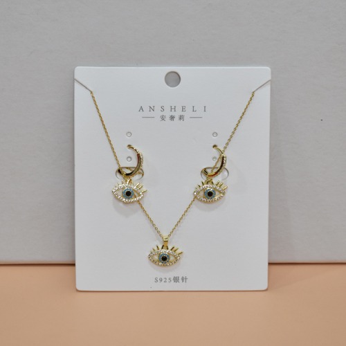 Evil Eye Pendant With Earrings Necklace set | Necklace Set For Women And Girls