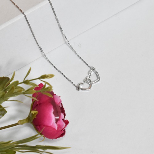 Double Heart Pendant Chain With Necklace |  Pendant Chain With Necklace