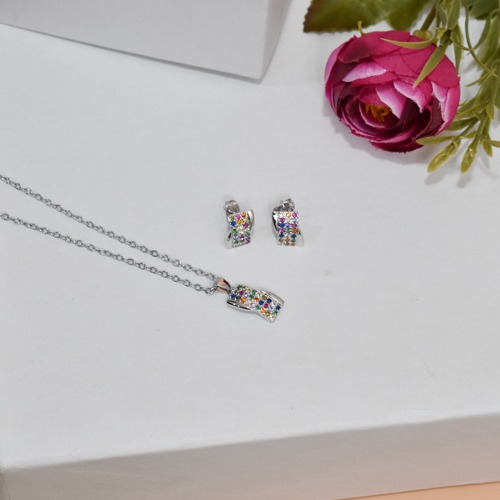 Multi colour Diamond Necklace Set | Necklace Set | Jewellery For Women's